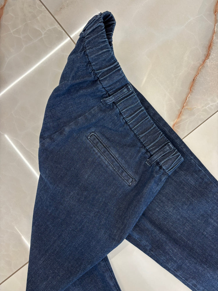 CARMEN - JEANS DRITTO CON COULISSE - BLU DENIM