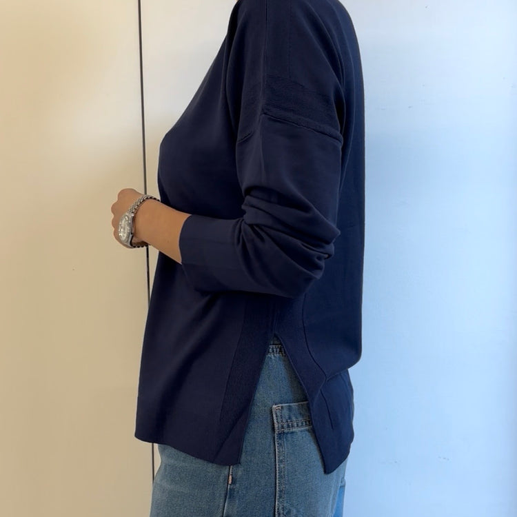 SUSY MIX - MAGLIA CON SPACCHI - BLU