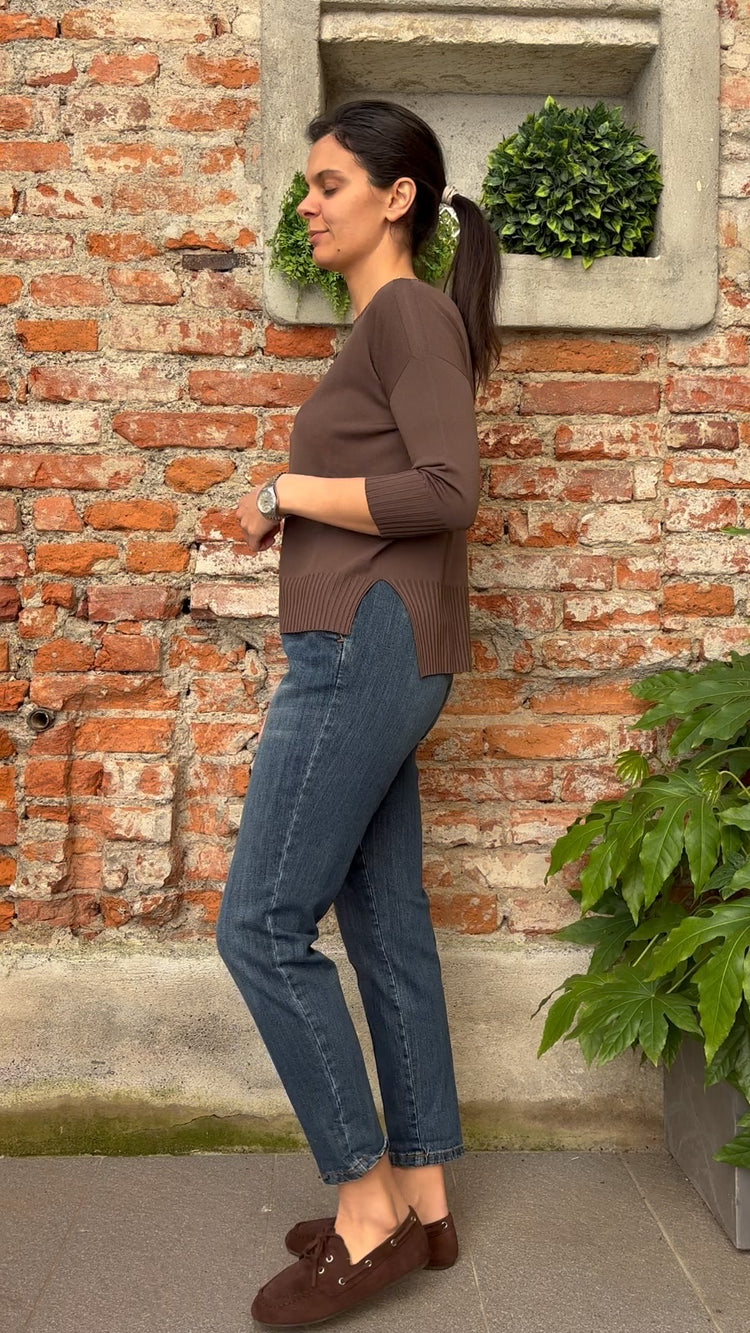 Carmen - Maglia girocollo - COD. ALLEGRA - Choco