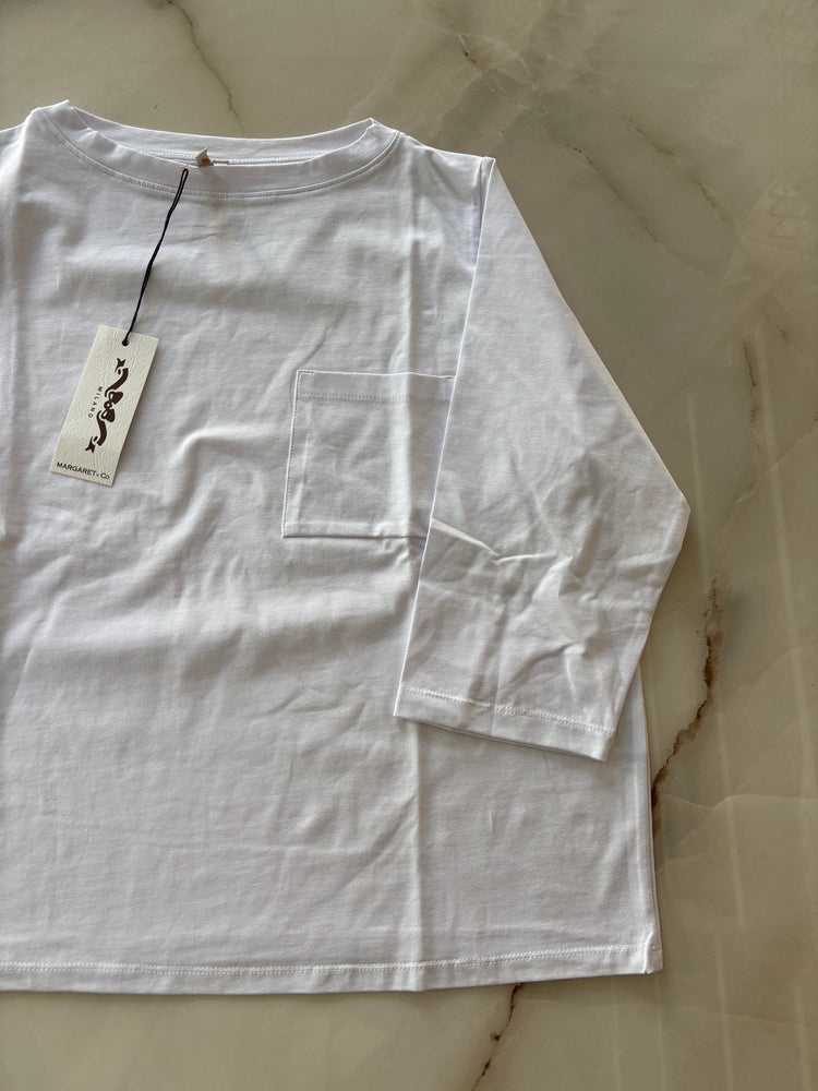 Margaret - Maglia Barchetta taschino- Bianco Ottico - tg XXL