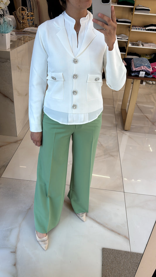 DANIEL & MAYER - GIACCHINA IN MAGLIA BIJOUX - BIANCO