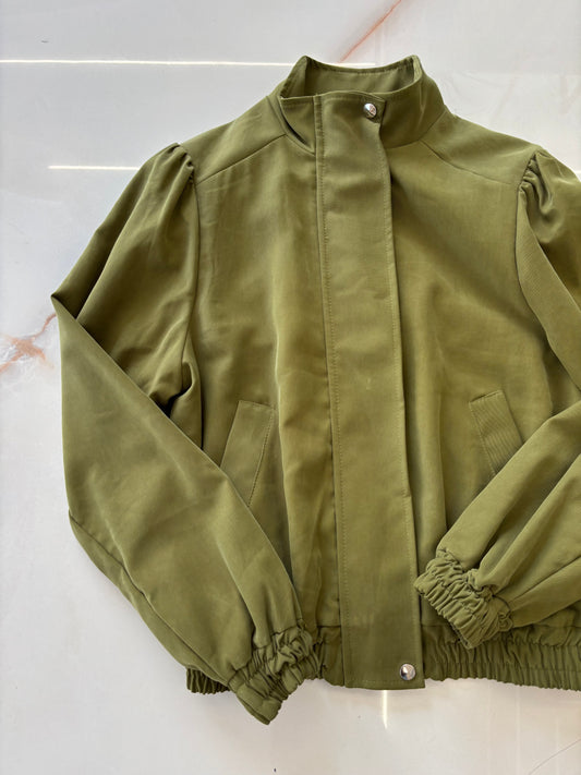SUSY MIX - BOMBER IN CAMOSCIO - VERDE OLIVA