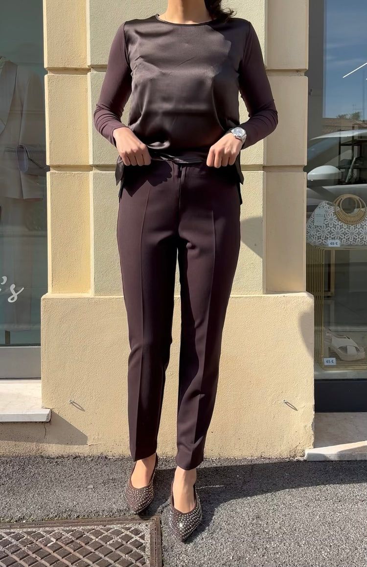 DANIEL & MAYER - PANTALONE BASICO cod. CAMERON ESTIVO - Testa di moro