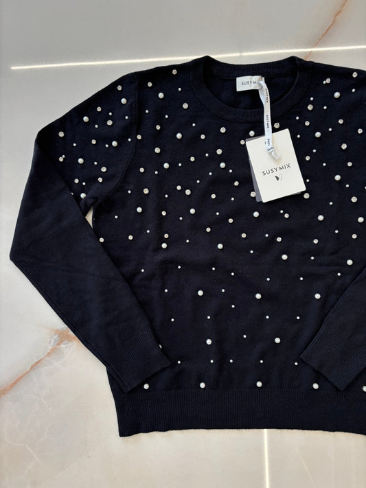 SUSY MIX - MAGLIA STRASS - NERA