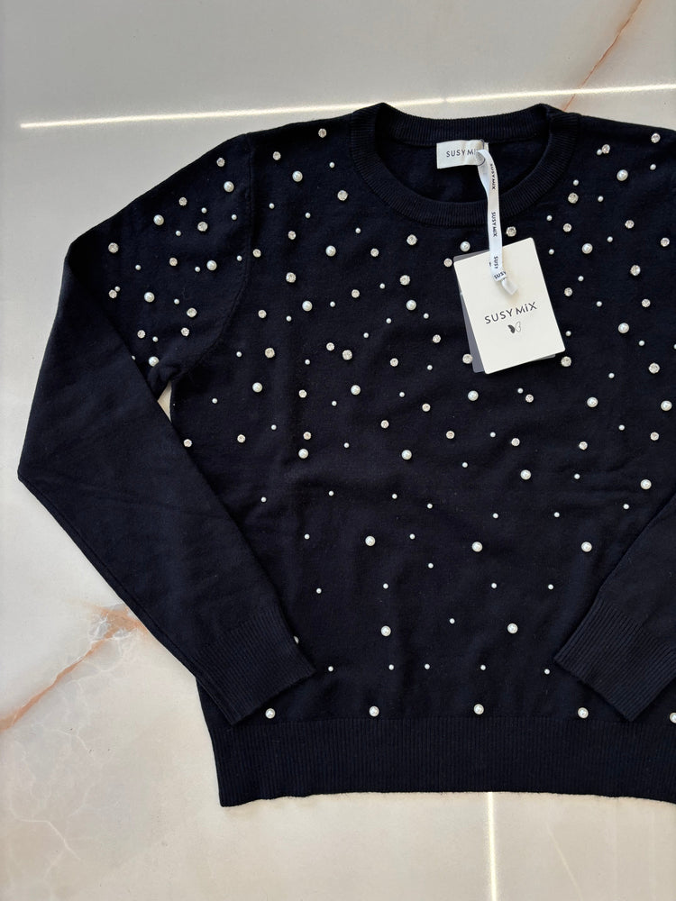 SUSY MIX - MAGLIA STRASS - NERA