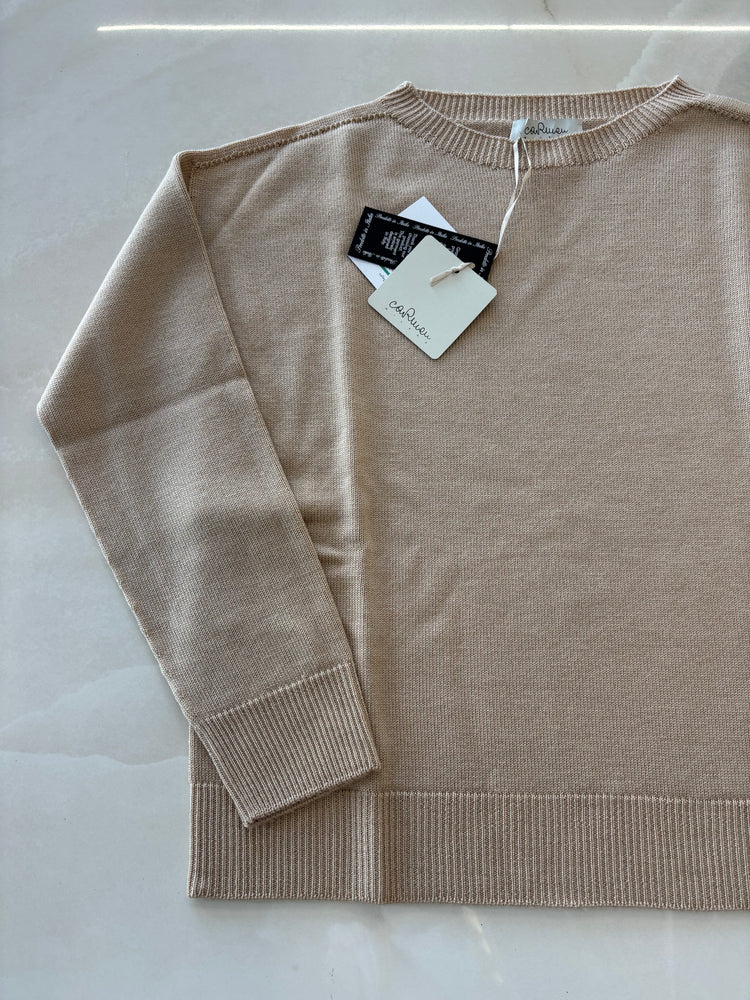 CARMEN - MAGLIONE GIROCOLLO cod. GRACE - BISCOTTO