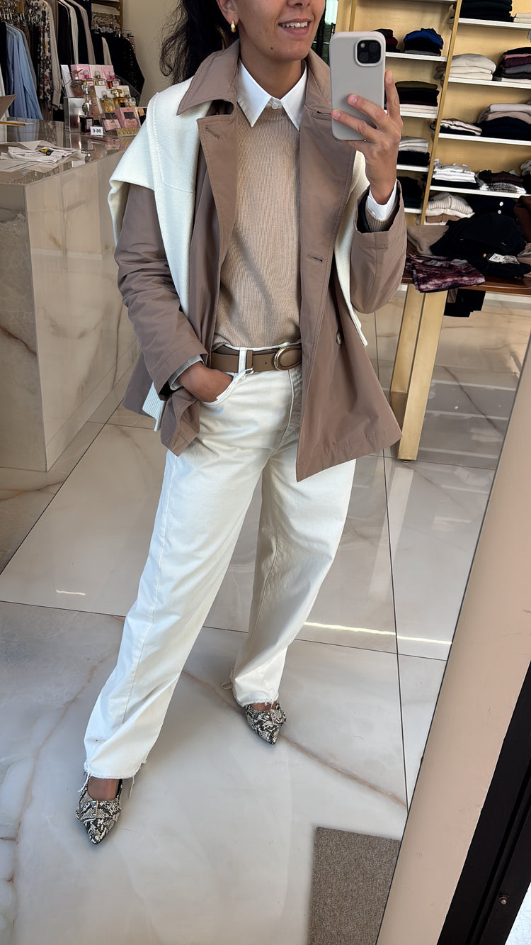 CARMEN - MAGLIONE GIROCOLLO cod. GRACE - BISCOTTO