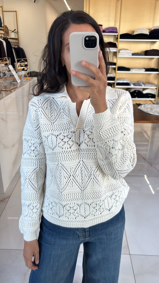 SUSY MIX - POLO PAILLETTES - CREMA
