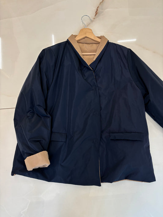 CARMEN - GIUBBINO DOUBLE FACE - BLU E BISCOTTO