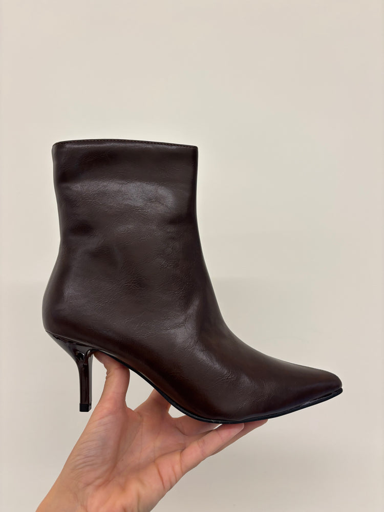 STIVALETTO TACCO 4 CM - ECOPELLE - MARRONE