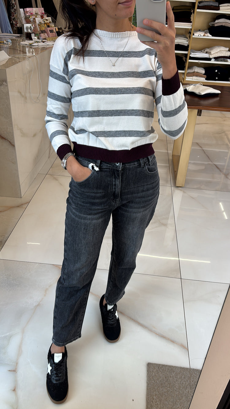 SUSY MIX - JEANS OVETTO - GRIGIO scuro