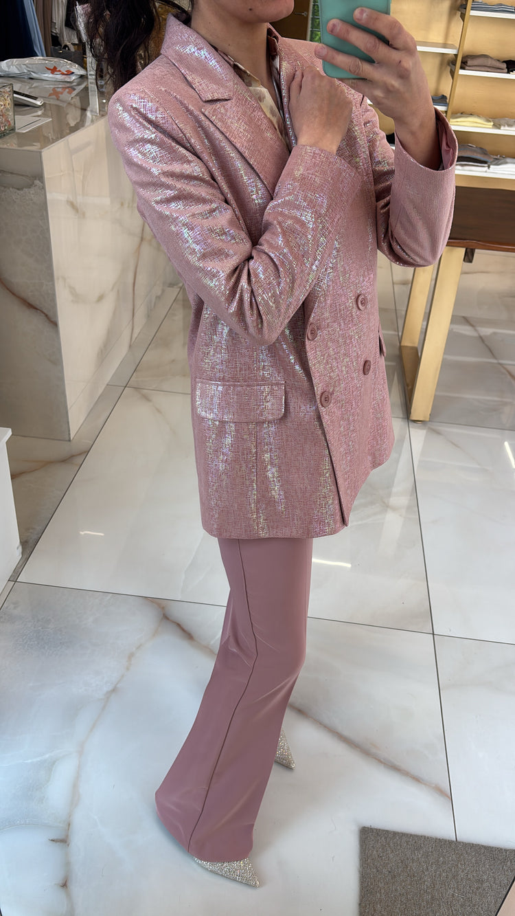 CARMEN - TAILLEUR LAME' - PANTALONE ROSA