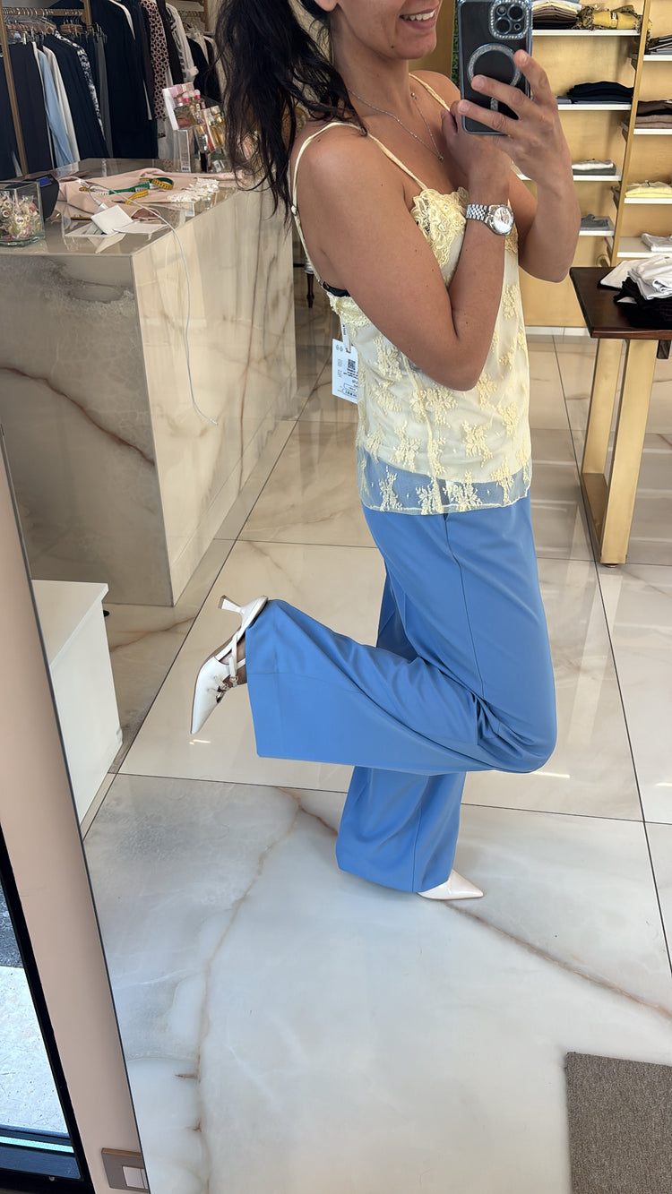 Susy mix - top pizzo - giallo