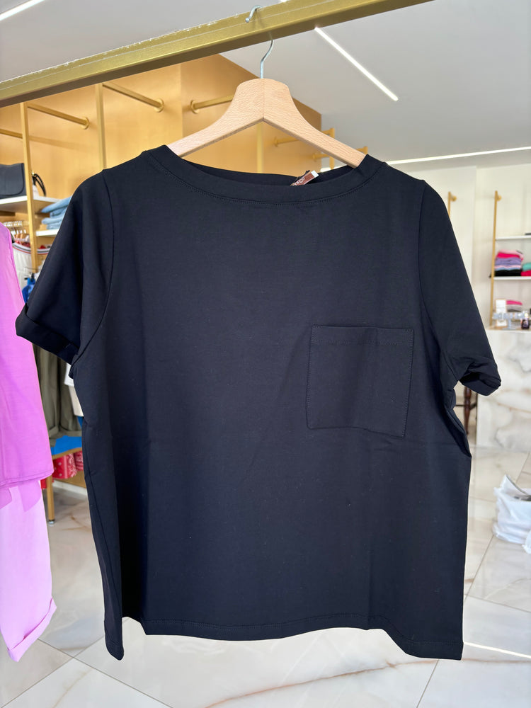 MARGARET - T SHIRT - TASCHINO LISCIA  - NERA