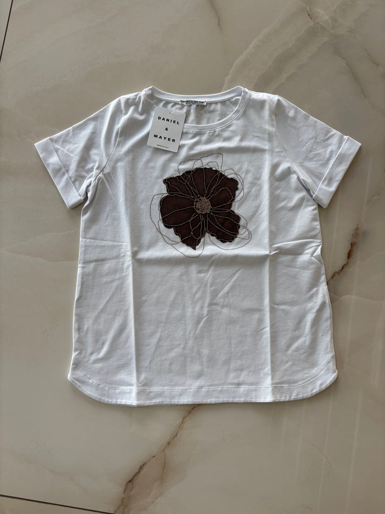 Daniel e mayer - T Shirt fantasia fiore - bianca