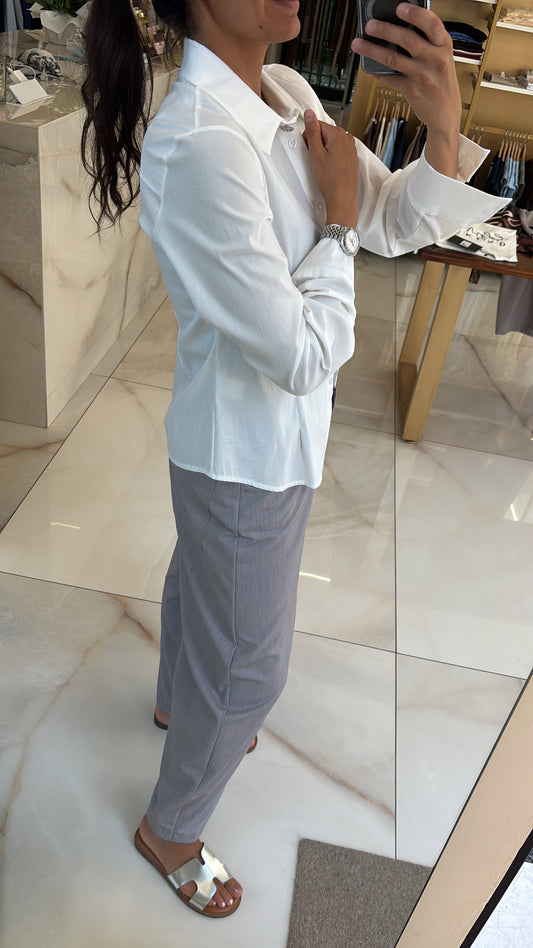 Susy mix - Camicia bottone gioiello - bianca