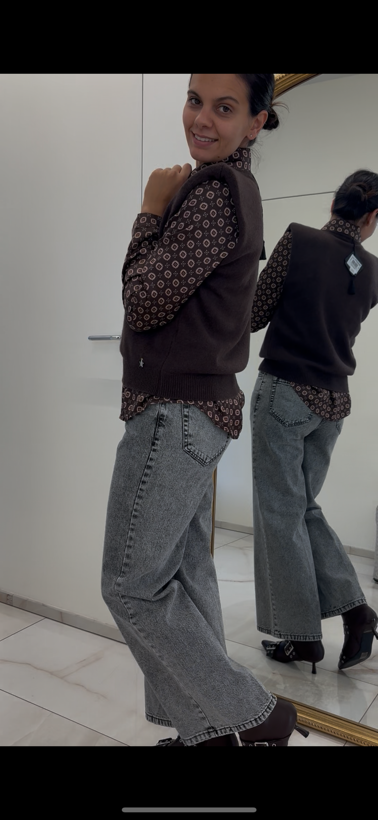 STIVALETTO DUE FIBBIE - MARRONE