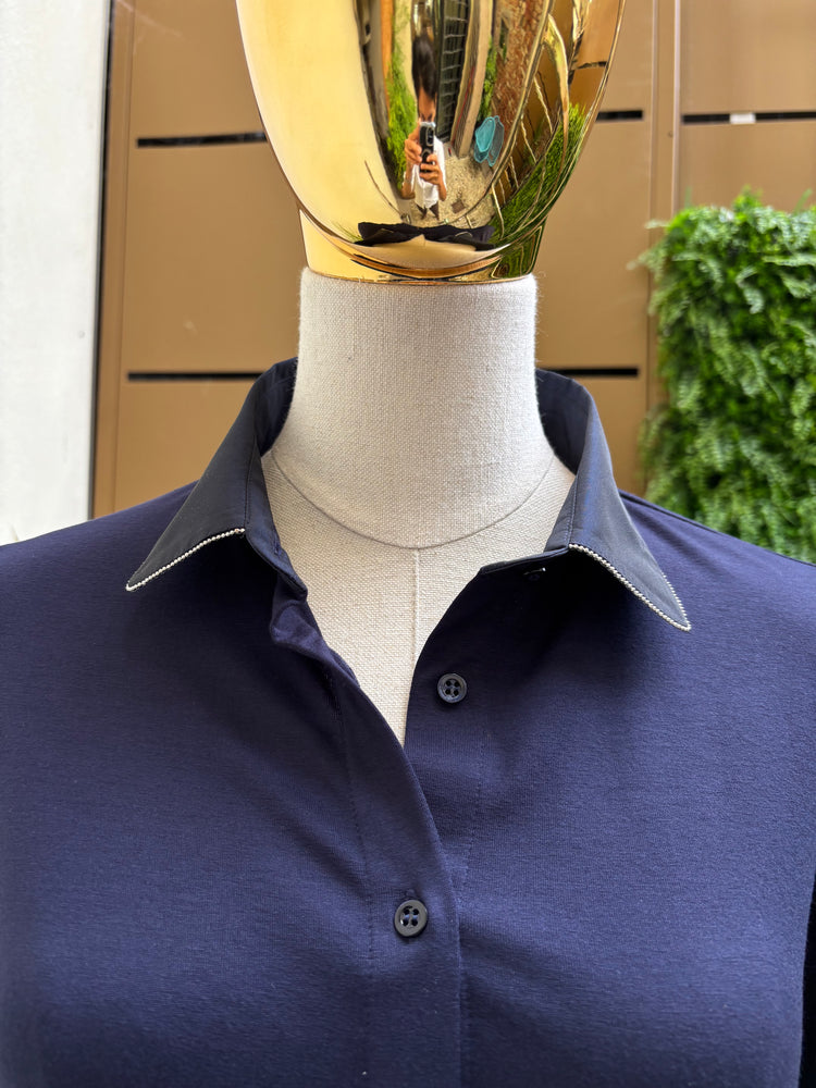 DANIEL E MAYER - CAMICIA IN MAGLIA - BLU NOTTE