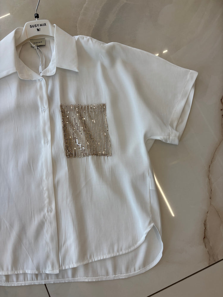 SUSY MIX - CAMICIA TASCHINO - BIANCA