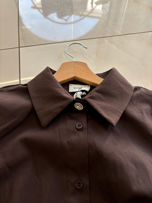 SUSY MIX - CAMICIA BOTTONE - MORO