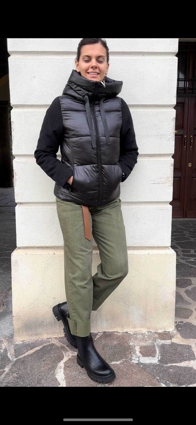 HAVEONE - PANTALONE " MANDY " - VERDE MILITARE