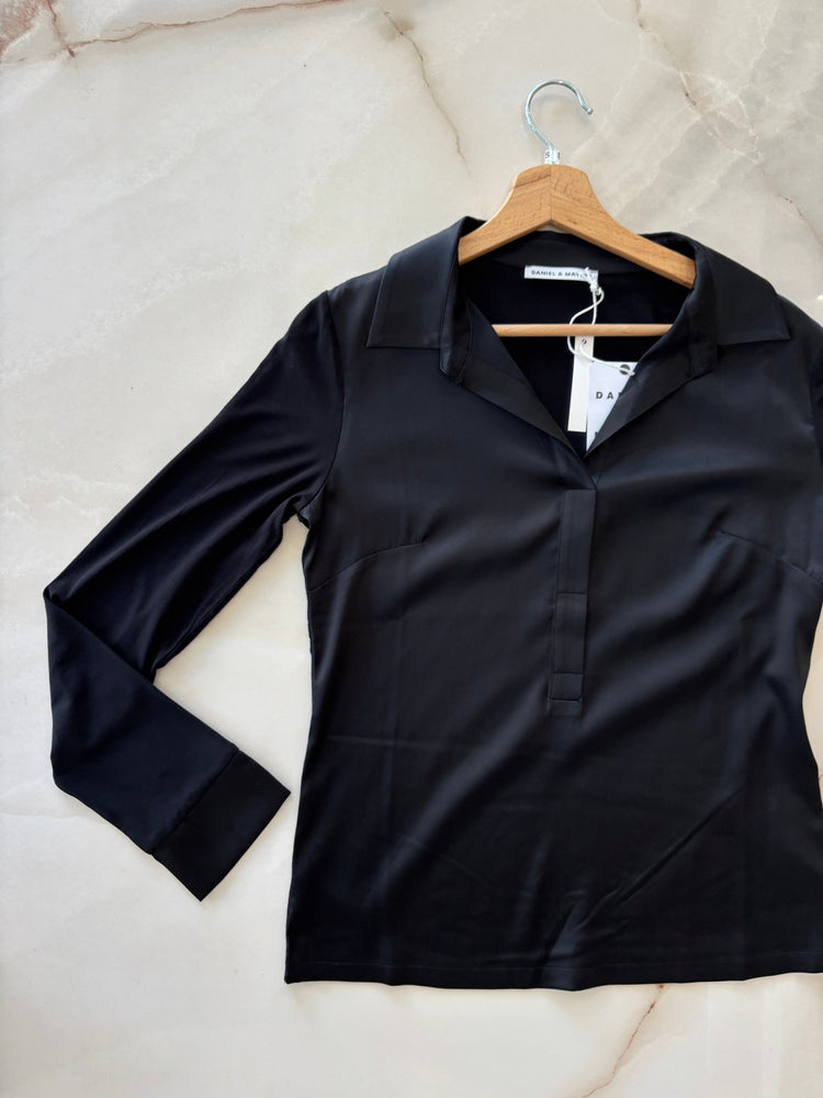 DANIEL E MAYER - MAGLIA CAMICIA SETA - NERA