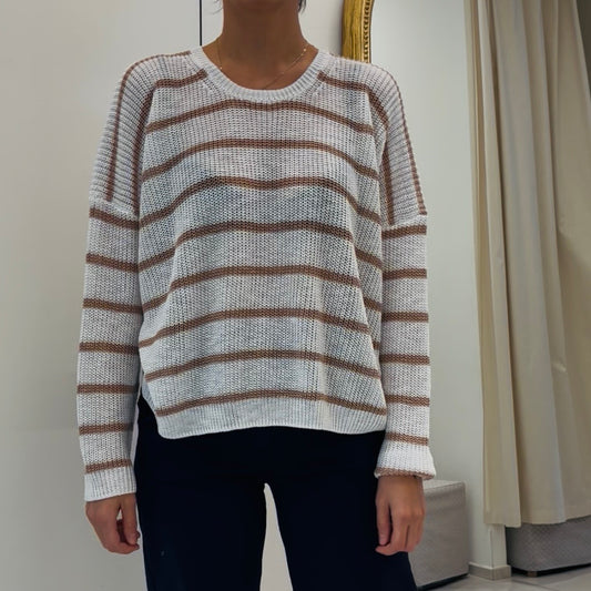 TENSIONE IN - MAGLIA RIGA - LATTE BISCOTTO