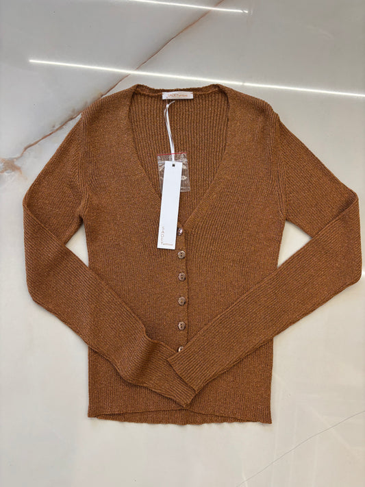 SADEY WITH LOVE - CARDIGAN LUREX - BRONZO