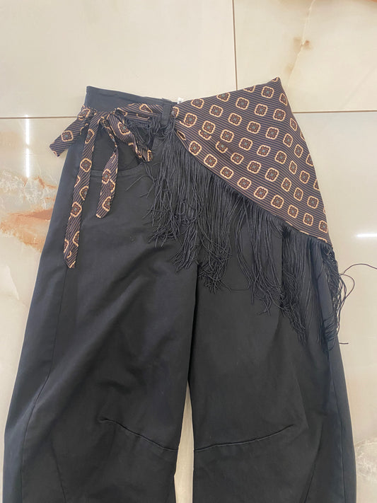 SUSY MIX - PANTALONE c/FULARD - NERO