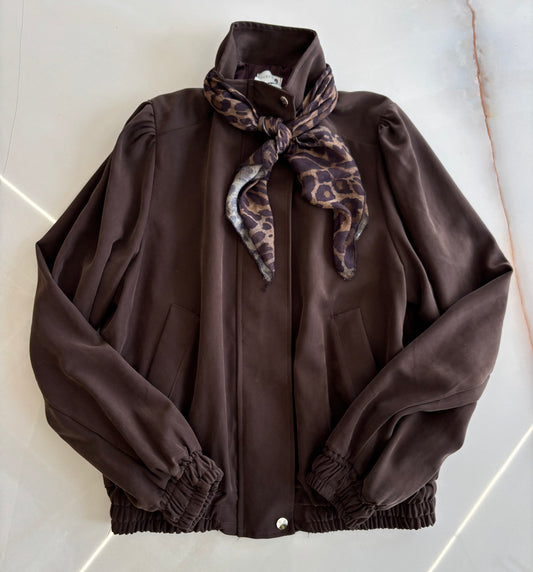 SUSY MIX - BOMBER IN CAMOSCIO - CIOCCOLATO