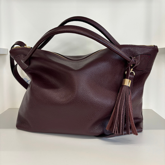 BORSA SHOPPER GRANDE - BURGUNDY