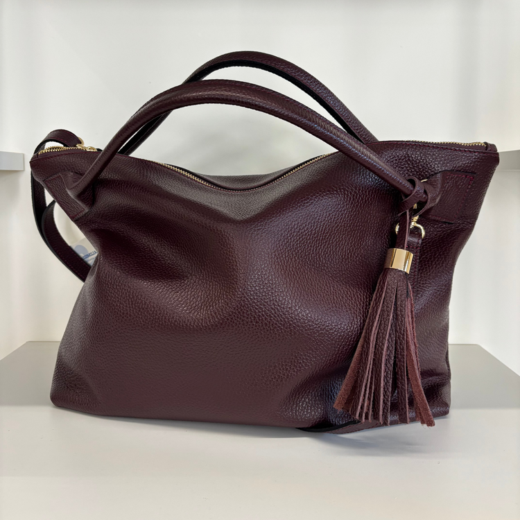 BORSA SHOPPER GRANDE - BURGUNDY