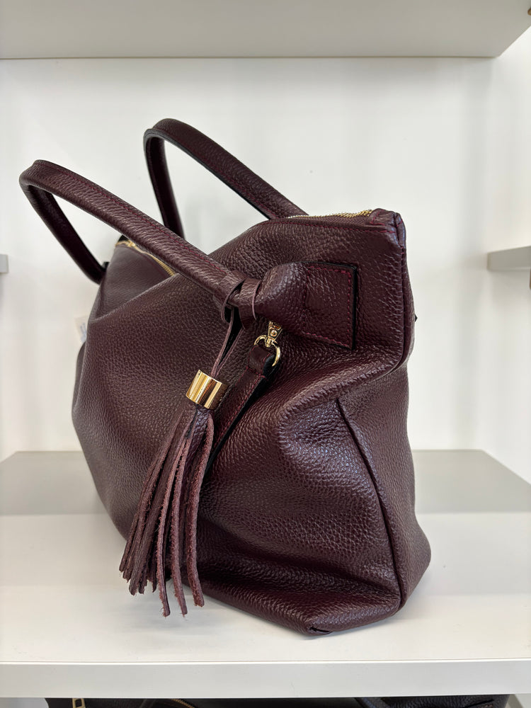 BORSA SHOPPER GRANDE - BURGUNDY