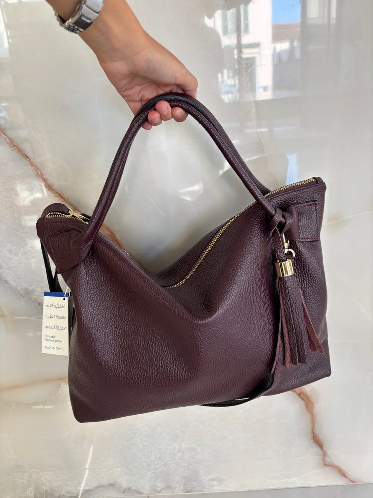 BORSA SHOPPER GRANDE - BURGUNDY