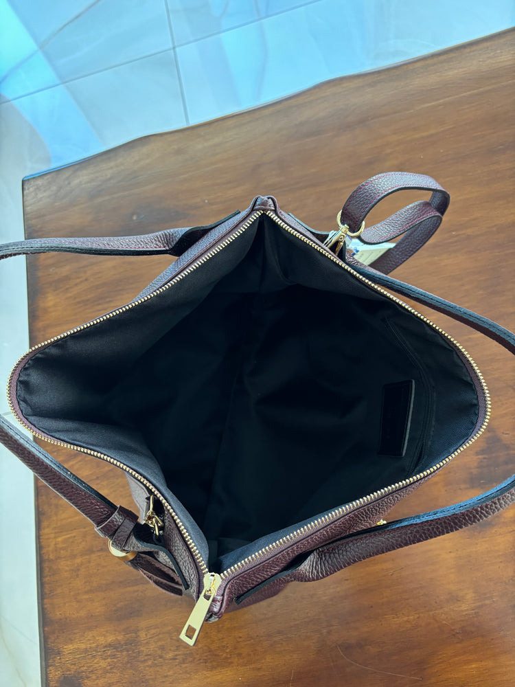 BORSA SHOPPER GRANDE - BURGUNDY