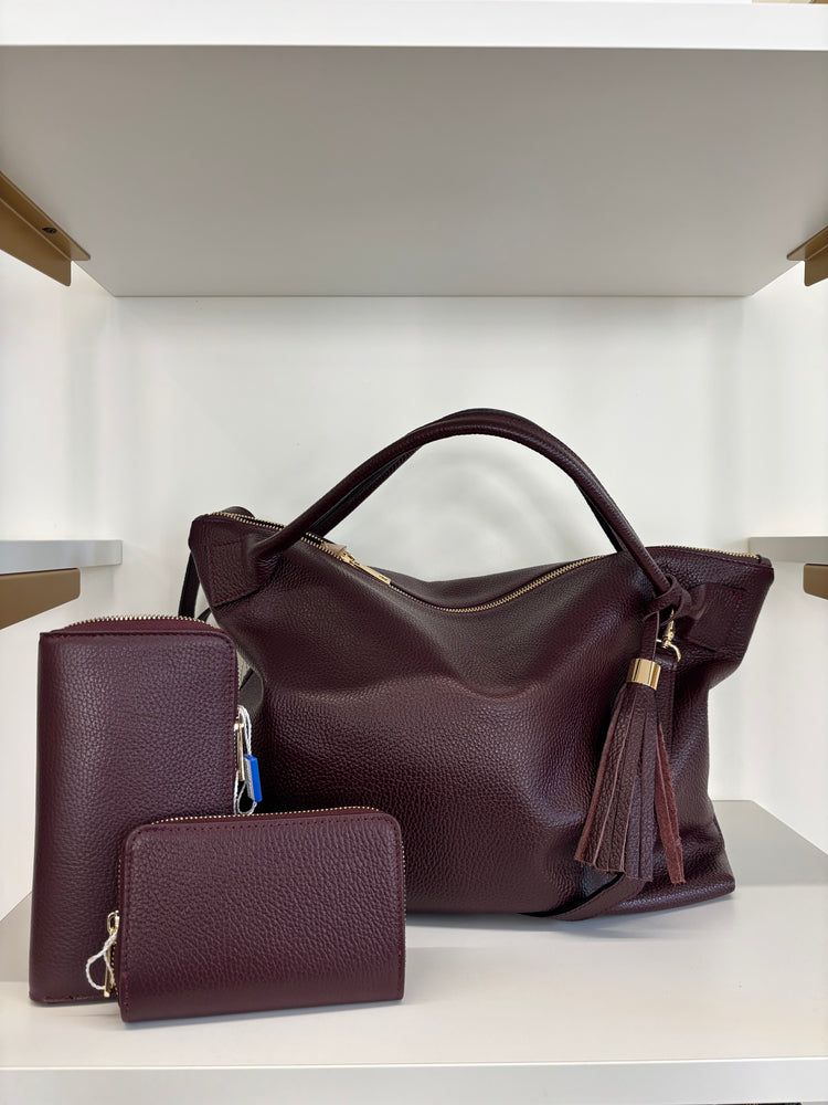 BORSA SHOPPER GRANDE - BURGUNDY