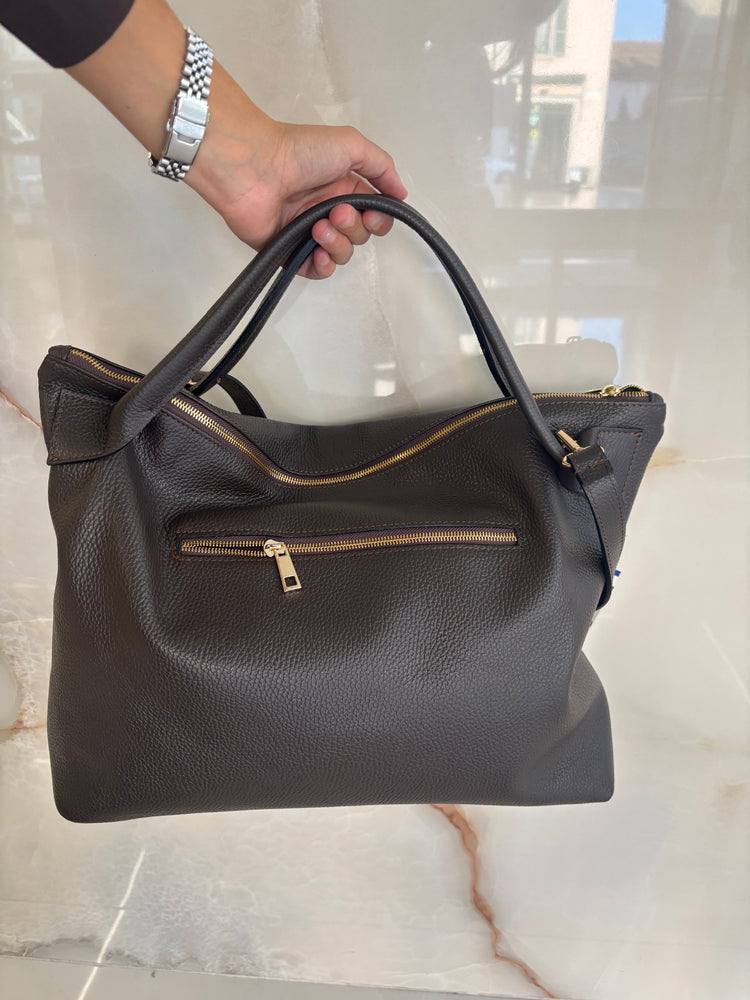 BORSA SHOPPER GRANDE - CIOCCOLATO
