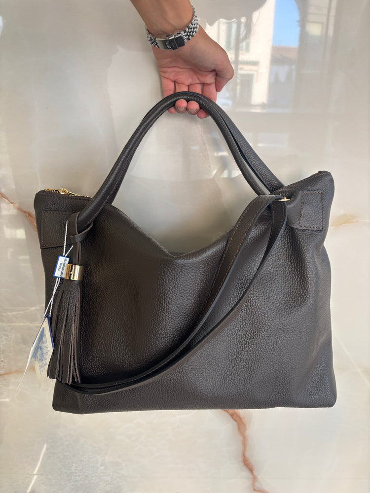 BORSA SHOPPER GRANDE - CIOCCOLATO