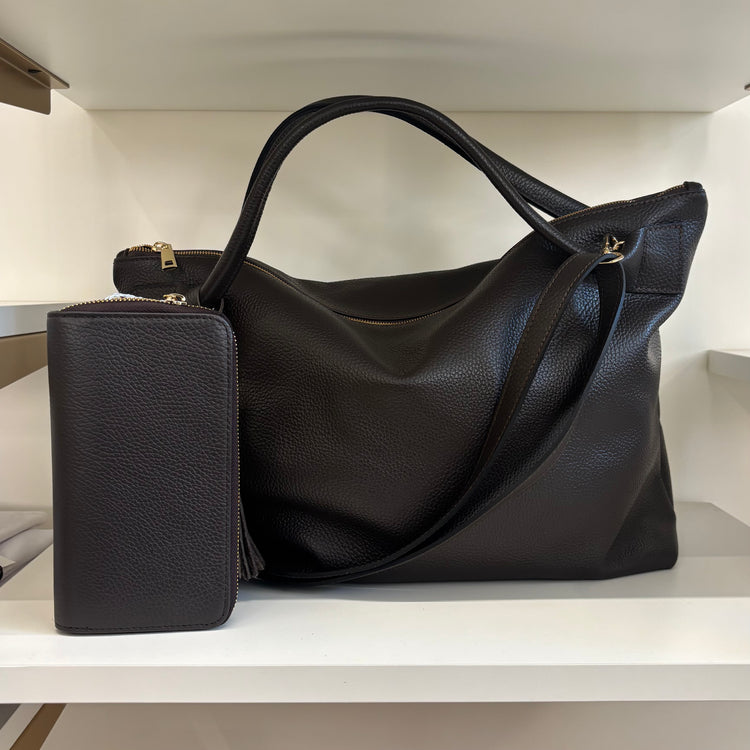 BORSA SHOPPER GRANDE - CIOCCOLATO