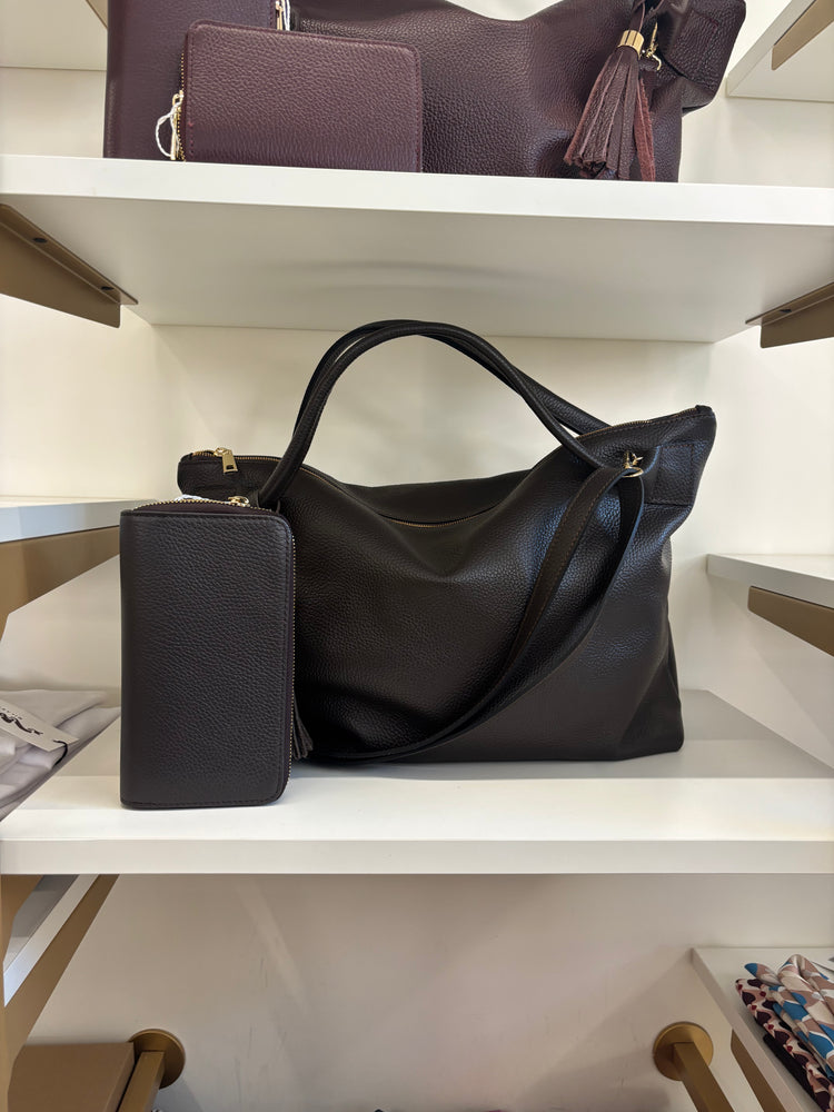 BORSA SHOPPER GRANDE - CIOCCOLATO