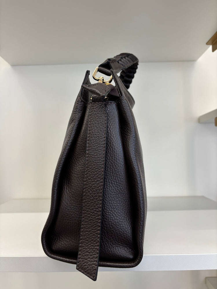 BORSA HOBO MANICO INTRECCIATO - CIOCCOLATO