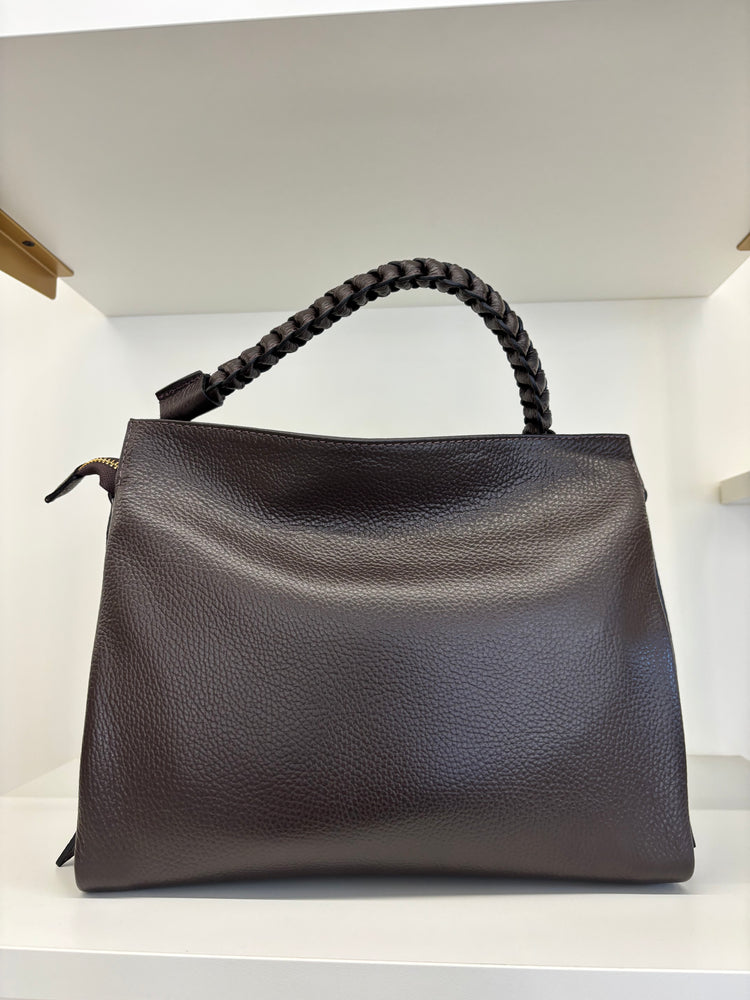 BORSA HOBO MANICO INTRECCIATO - CIOCCOLATO
