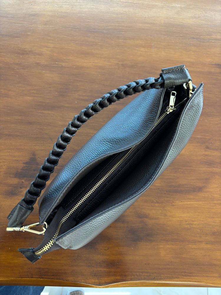 BORSA HOBO MANICO INTRECCIATO - CIOCCOLATO