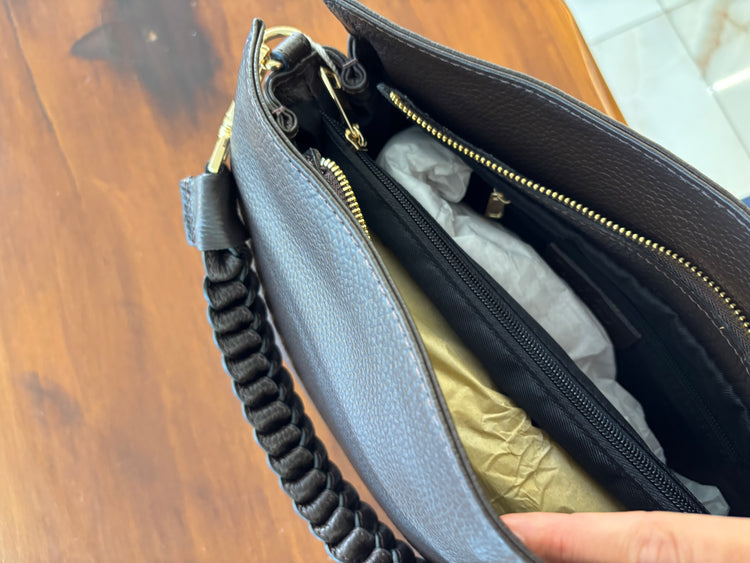 BORSA HOBO MANICO INTRECCIATO - CIOCCOLATO