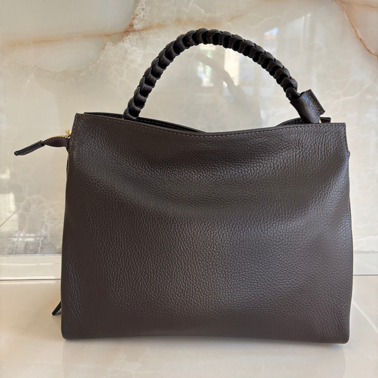 BORSA HOBO MANICO INTRECCIATO - CIOCCOLATO
