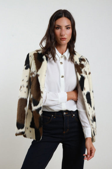 SUSY MIX - CAMICIA BOTTONI GIOIELLO - LATTE
