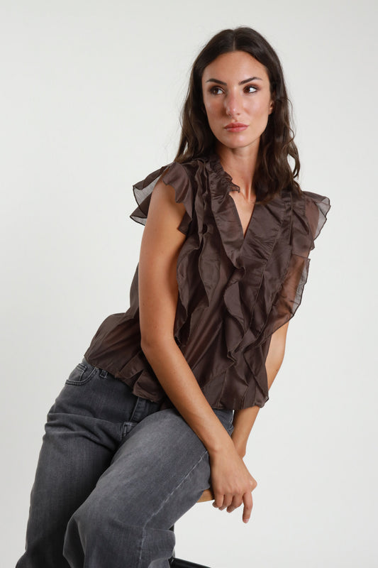 SUSY MIX - CAMICIA SMANICATA ROUGE - MORO