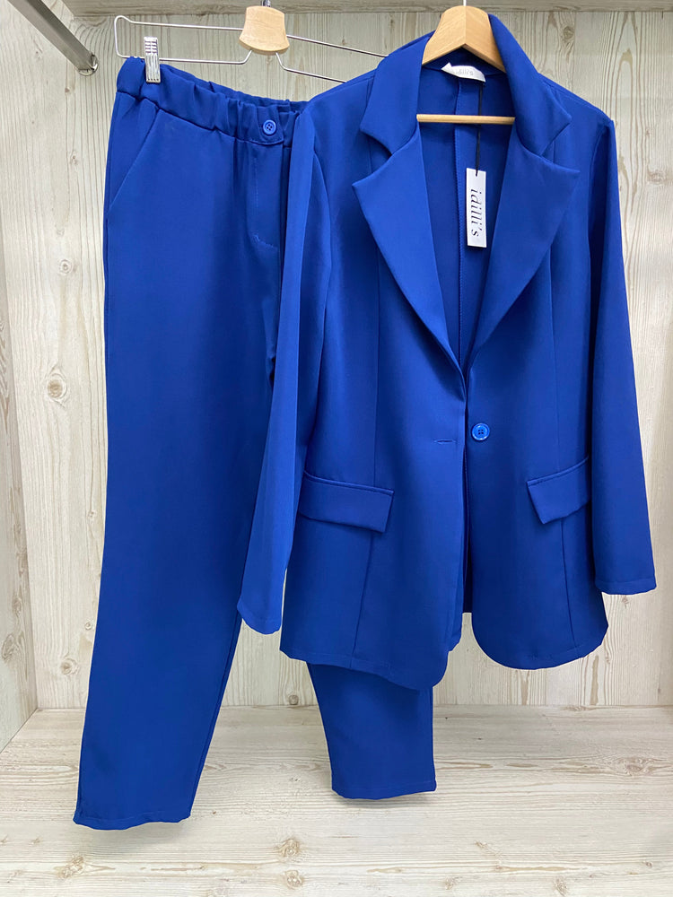 PANTALONE - TAILLEUR CURVY - BLU ELETTRICO