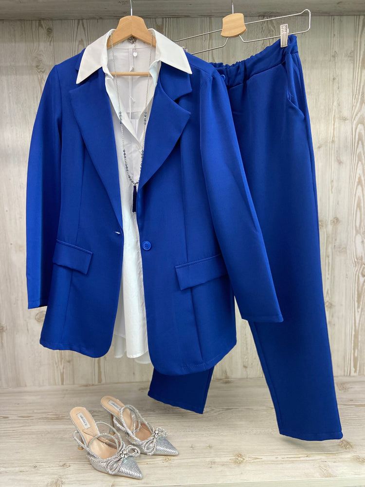 PANTALONE - TAILLEUR CURVY - BLU ELETTRICO