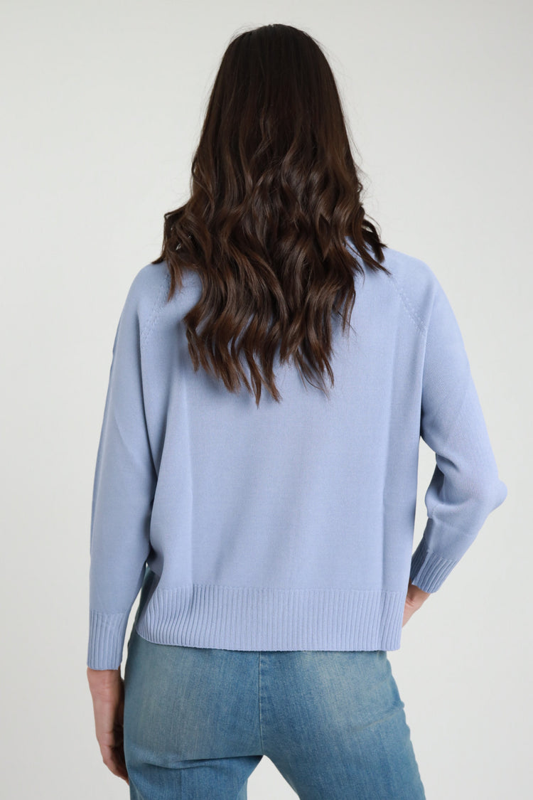 SUSY MIX - MAGLIA SCOLLO A BARCA - CELESTE
